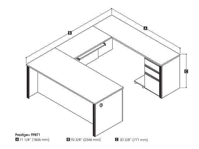 Modubox Prestige+ U Shaped Executive Desk with Pedestal, image 9