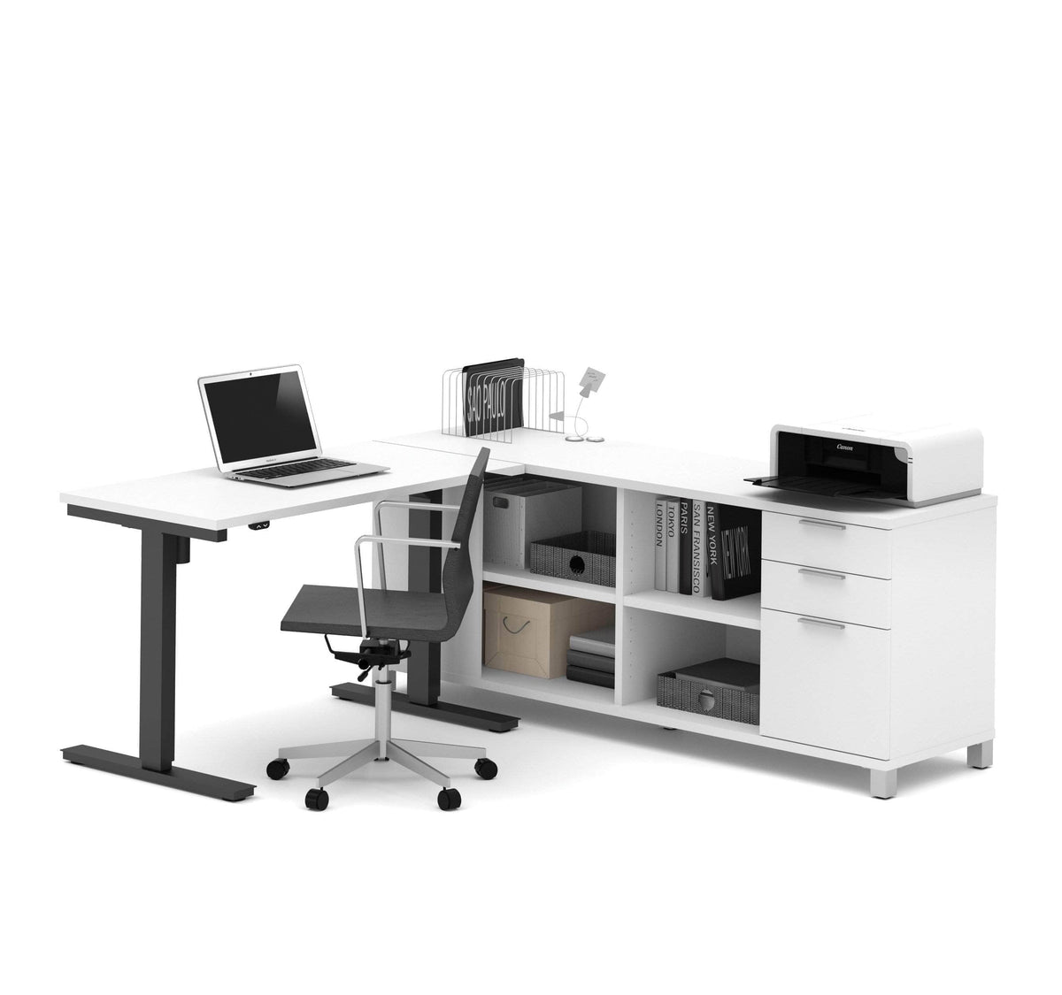 Modubox Pro Linea 2 Piece Set Including a Standing Desk and a Credenza, image 3