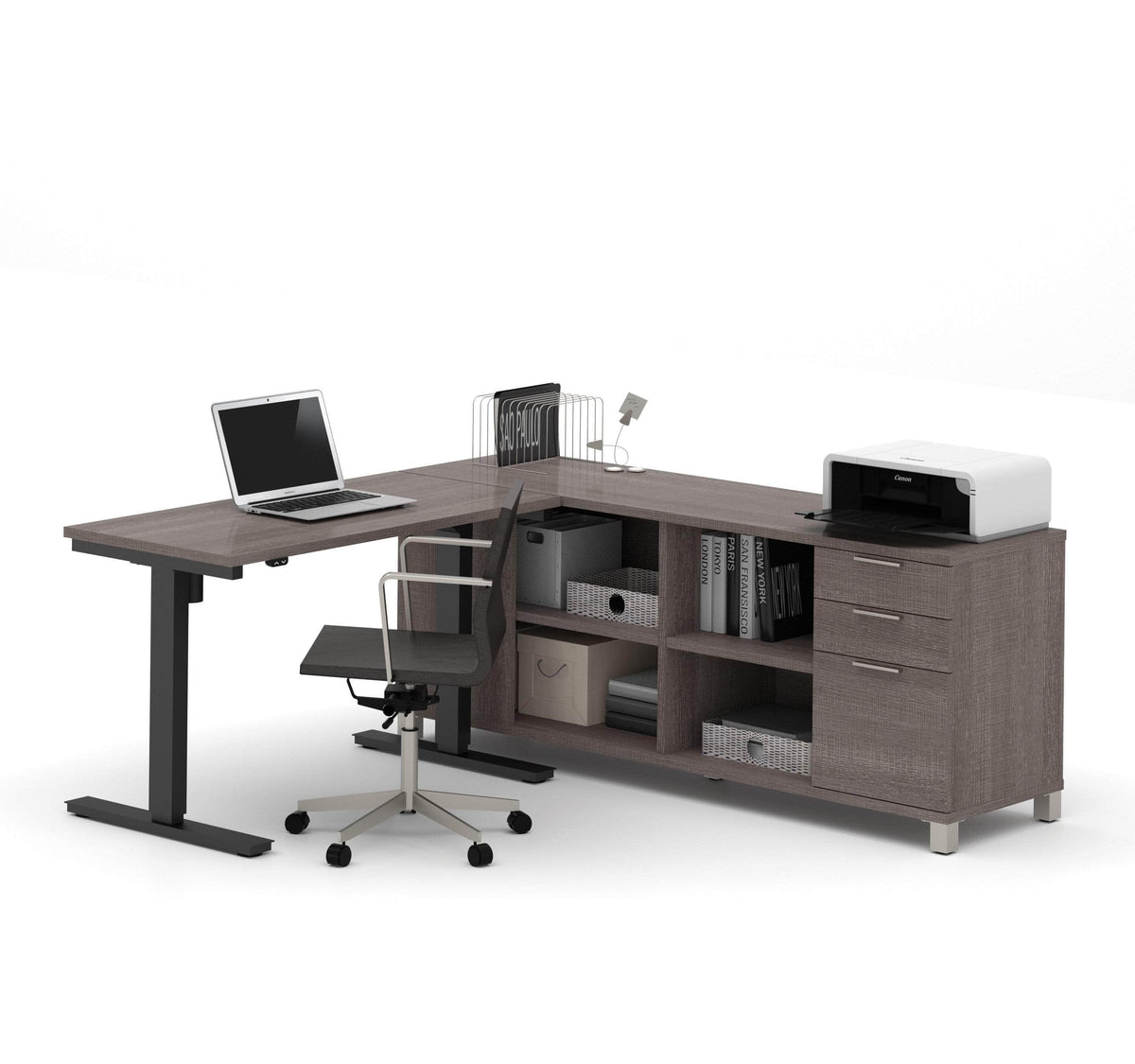 Modubox Pro Linea 2 Piece Set Including a Standing Desk and a Credenza, image 5