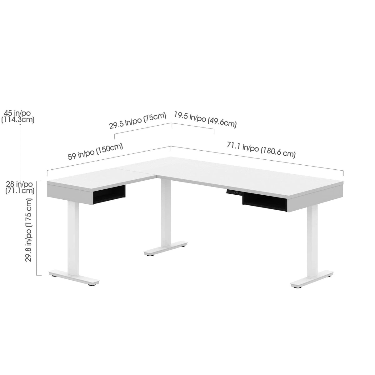 Modubox Pro Vega L Shaped Standing Desk, image 4