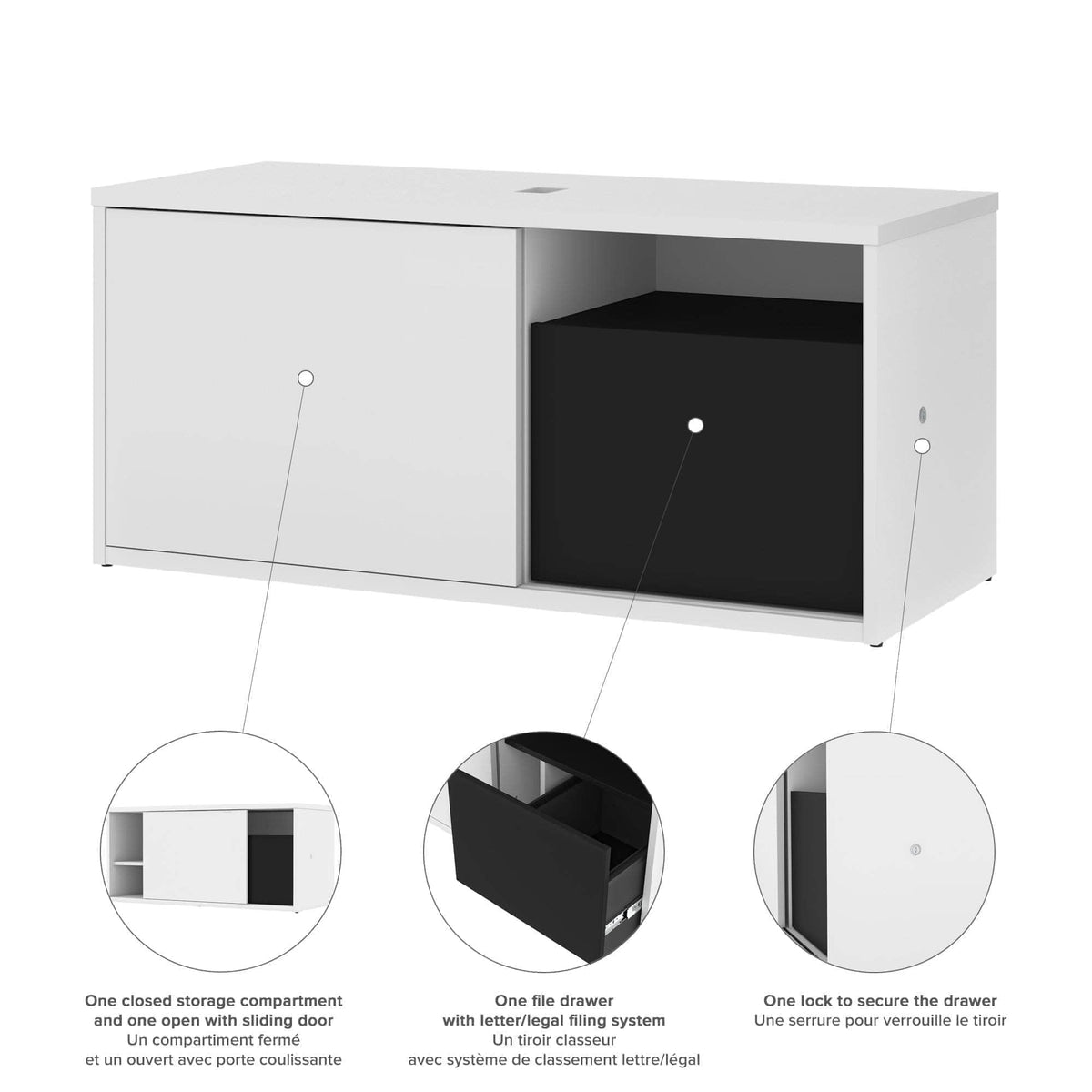 Modubox Pro Vega L Shaped Standing Desk with Credenza, image 7
