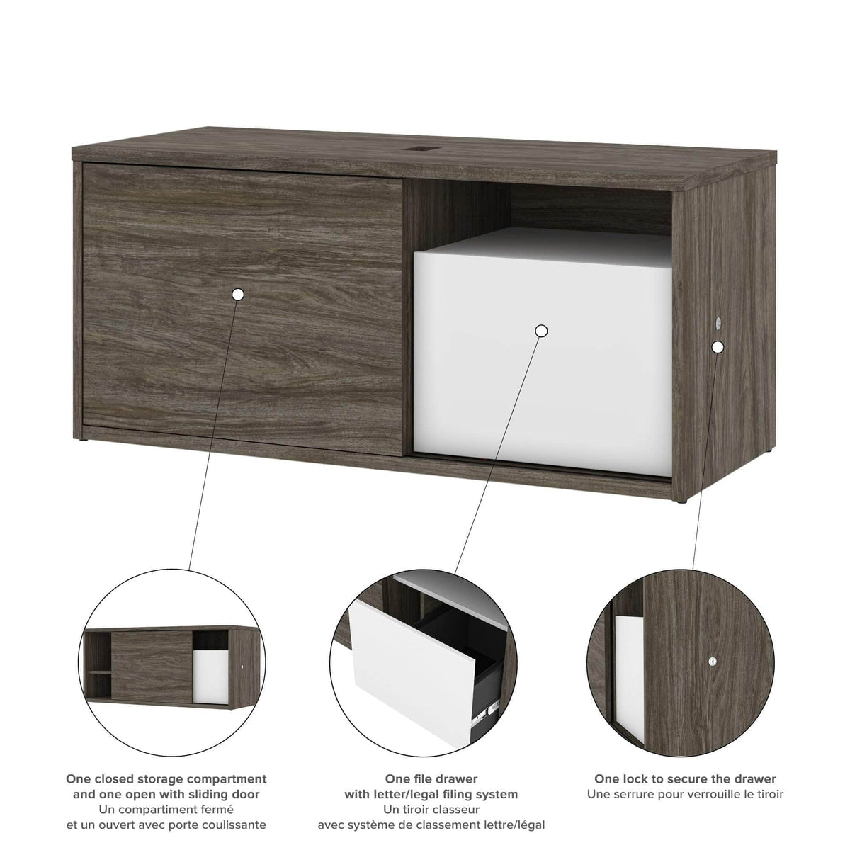 Modubox Pro Vega L Shaped Standing Desk with Credenza, image 18