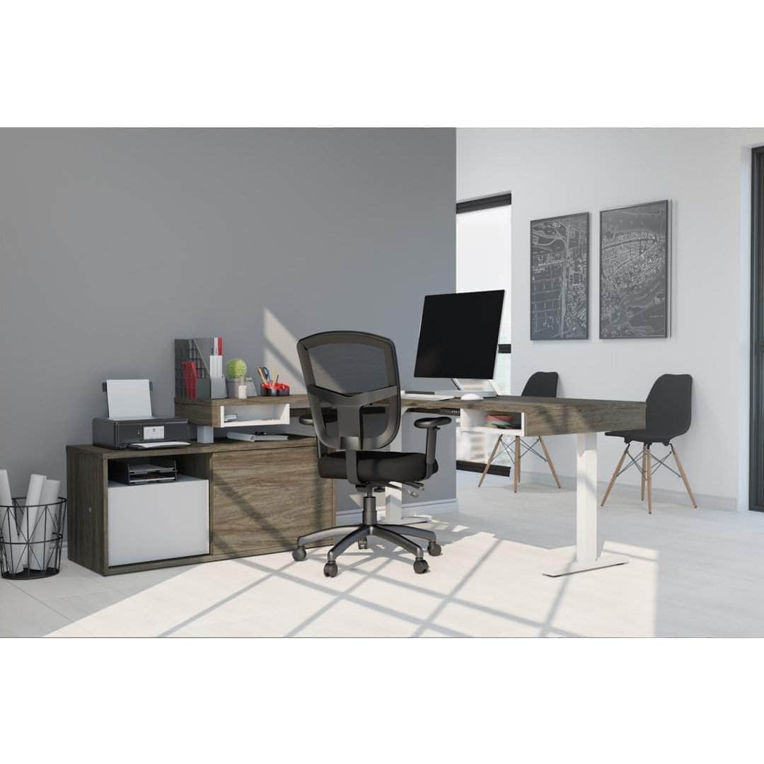Modubox Pro Vega L Shaped Standing Desk with Credenza, image 12