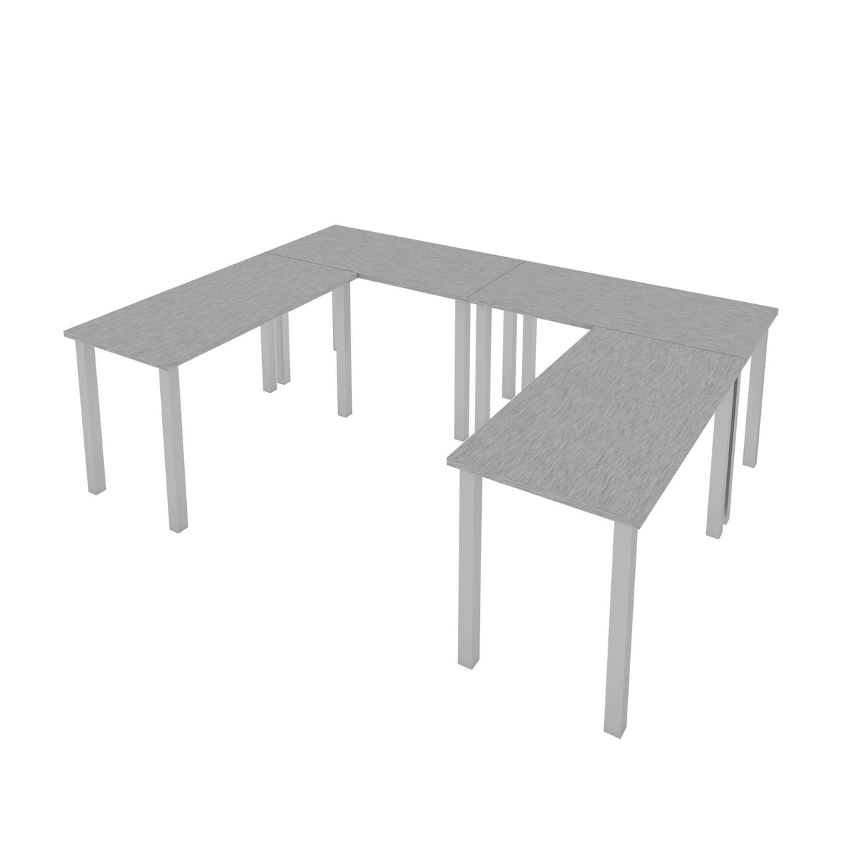 Modubox Universel 4 Piece Set Including 4 24″ × 48″ Table Desks with Square Metal Legs, image 27
