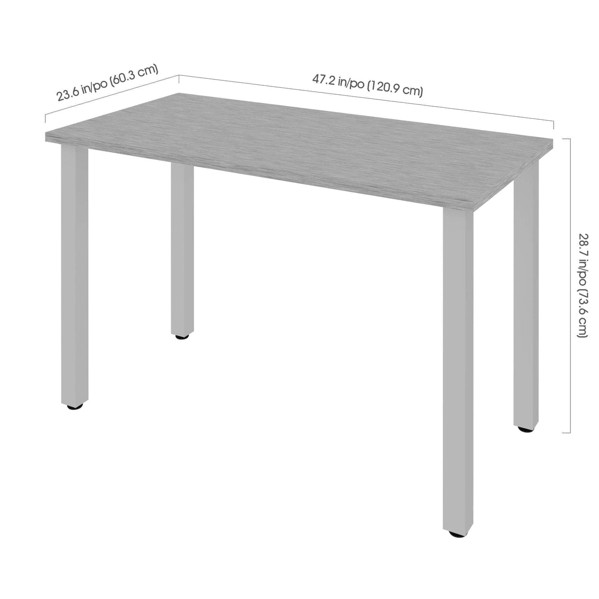 Modubox Universel 24“ x 48“ Table Desk with Square Metal Legs, image 12