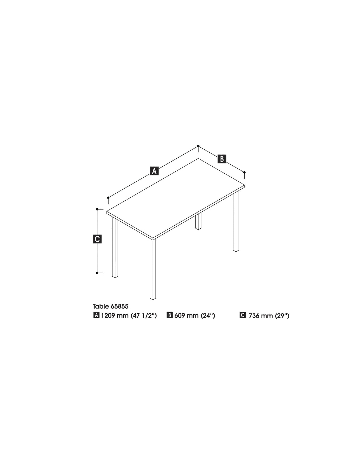 Modubox Universel 24“ x 48“ Table Desk with Square Metal Legs, image 16