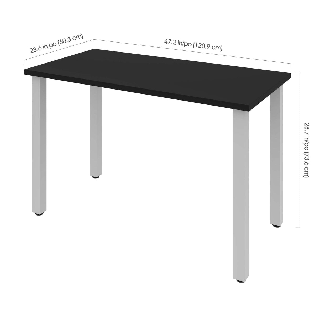Modubox Universel 24“ x 48“ Table Desk with Square Metal Legs, image 20