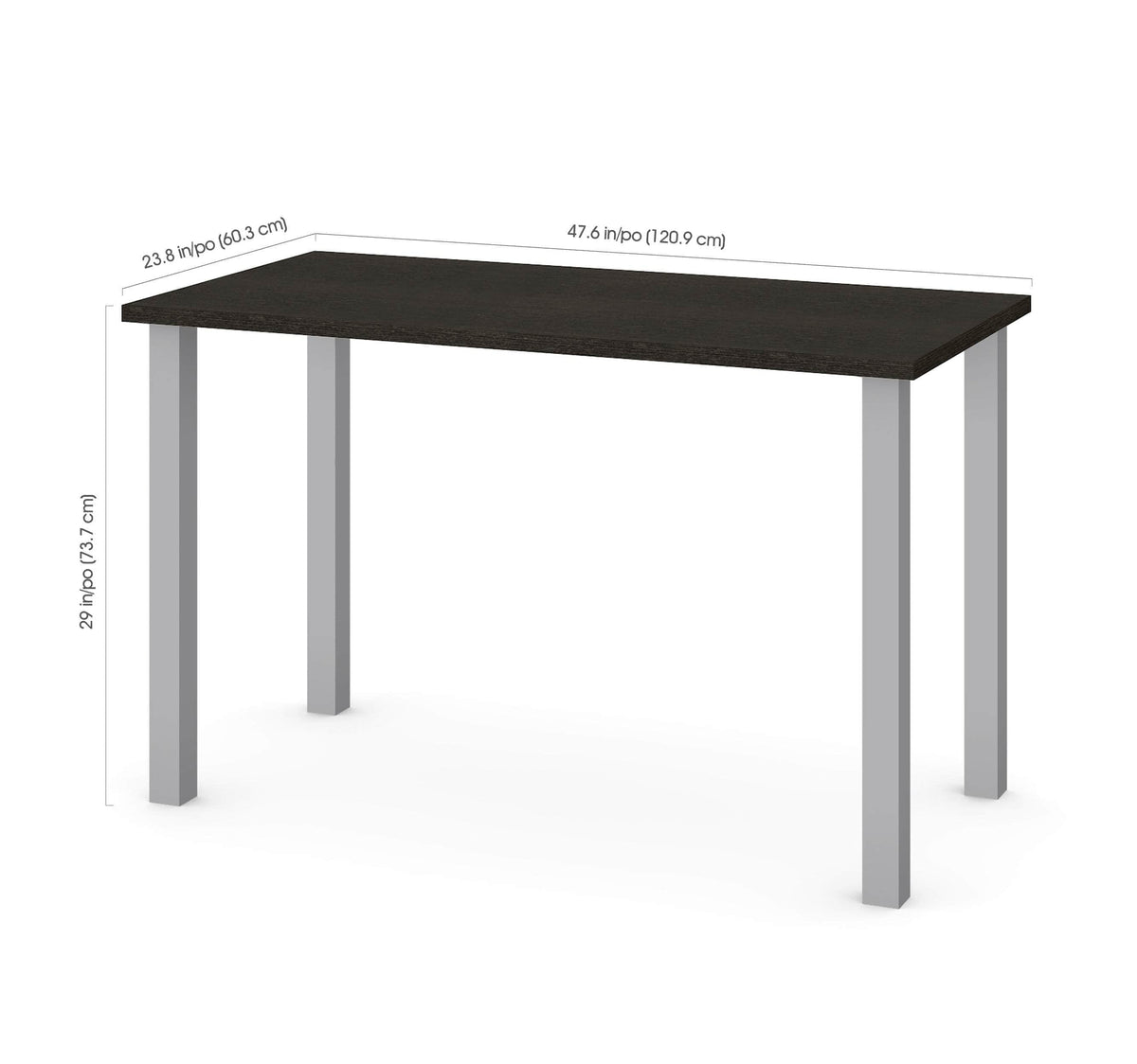 Modubox Universel 24“ x 48“ Table Desk with Square Metal Legs, image 21