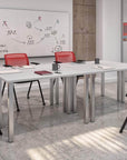 Modubox Universel 4 Piece Set Including 4 24″ × 48″ Table Desks with Square Metal Legs, image 1