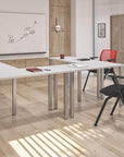 Modubox Universel 4 Piece Set Including 4 24″ × 48″ Table Desks with Square Metal Legs, image 2