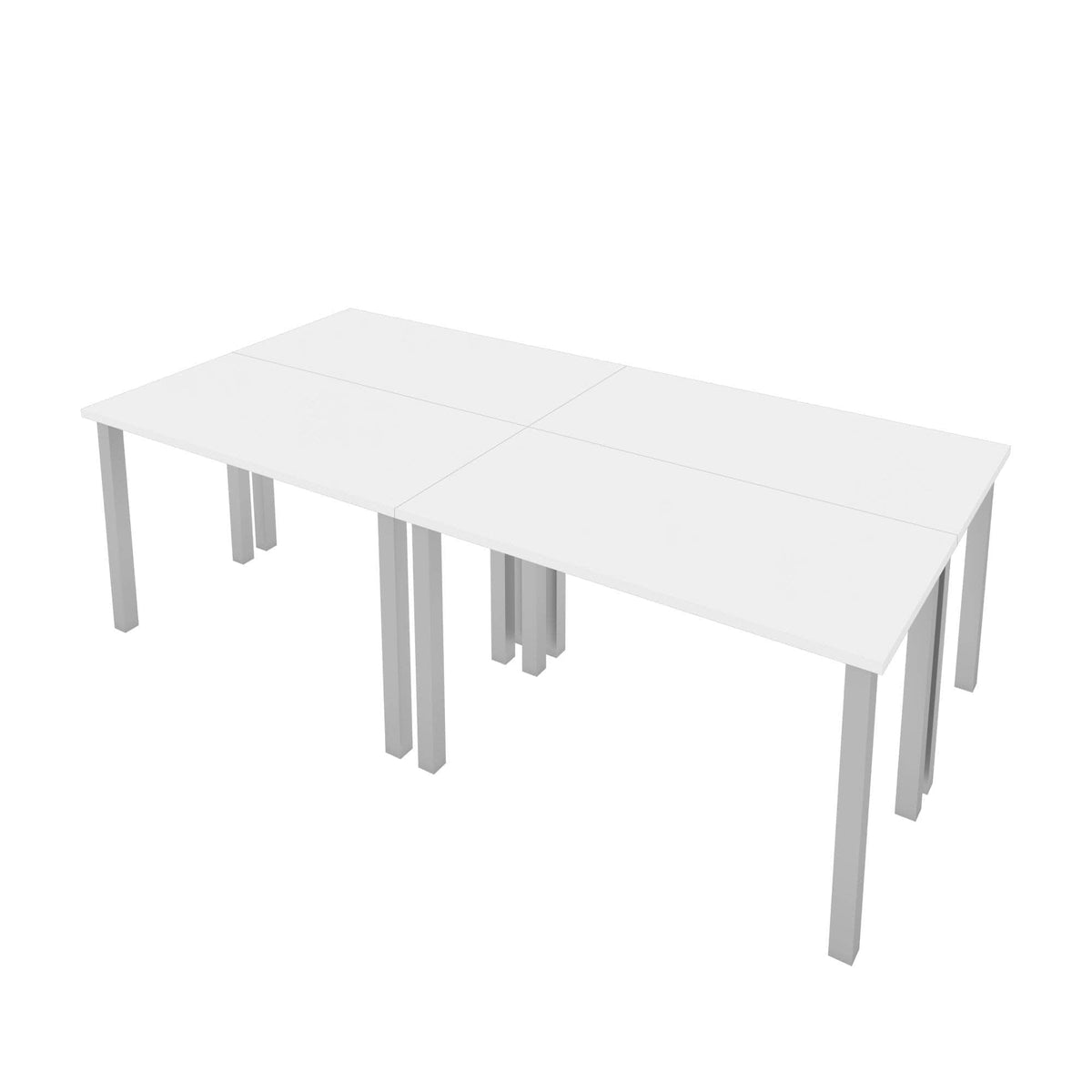 Modubox Universel 4 Piece Set Including 4 24″ × 48″ Table Desks with Square Metal Legs, image 4