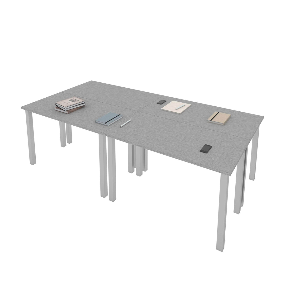 Modubox Universel 4 Piece Set Including 4 24″ × 48″ Table Desks with Square Metal Legs, image 24