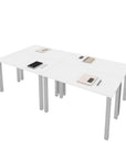Modubox Universel 4 Piece Set Including 4 24″ × 48″ Table Desks with Square Metal Legs, image 3