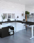 Modubox Viva 2 Piece Set Including an L Shaped Standing Desk and a Credenza, image 1