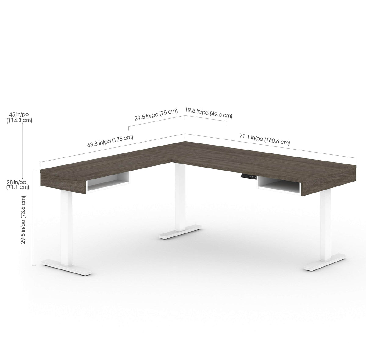 Modubox Viva 2 Piece Set Including an L Shaped Standing Desk and a Credenza, image 10