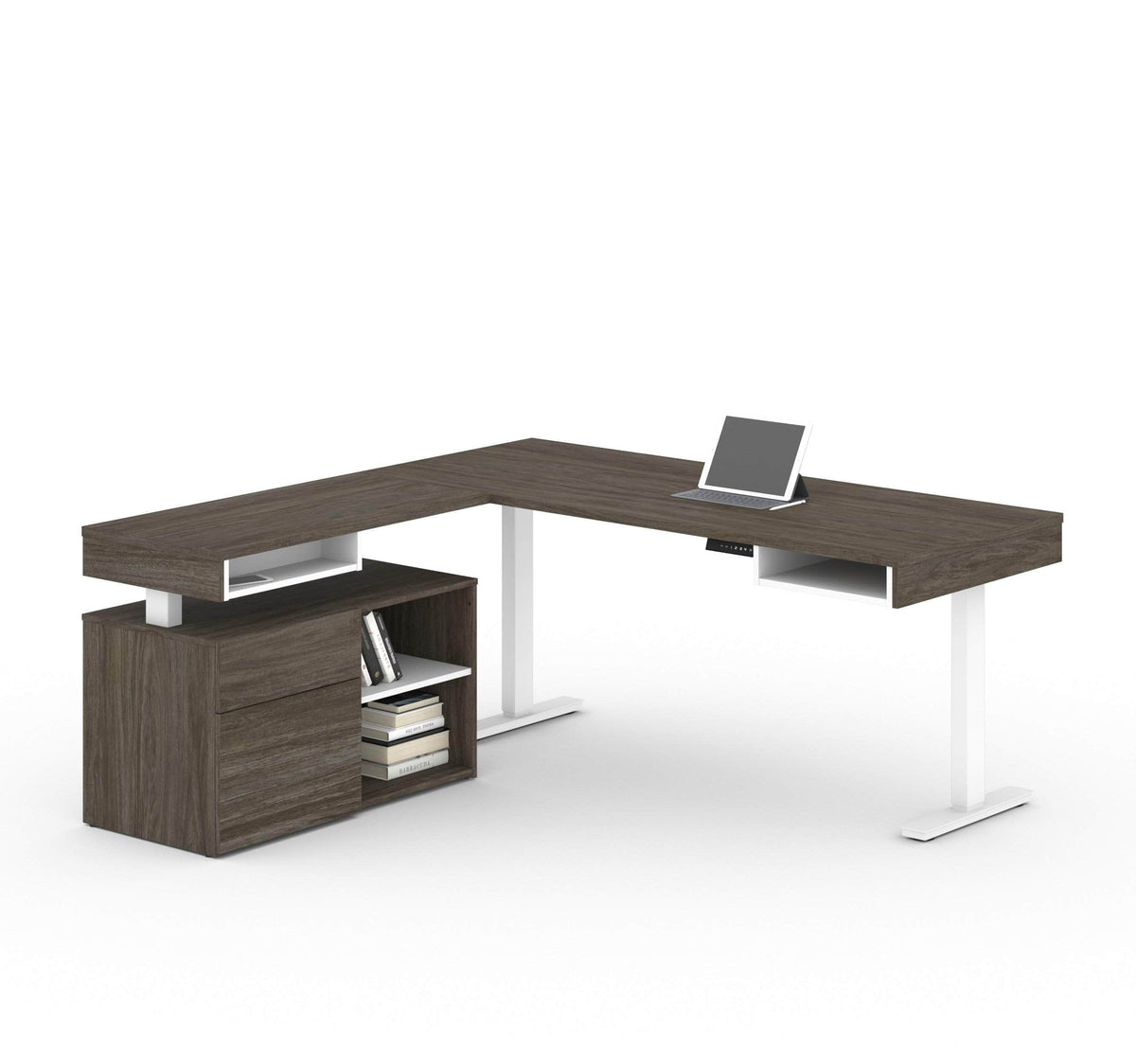 Modubox Viva 2 Piece Set Including an L Shaped Standing Desk and a Credenza, image 11