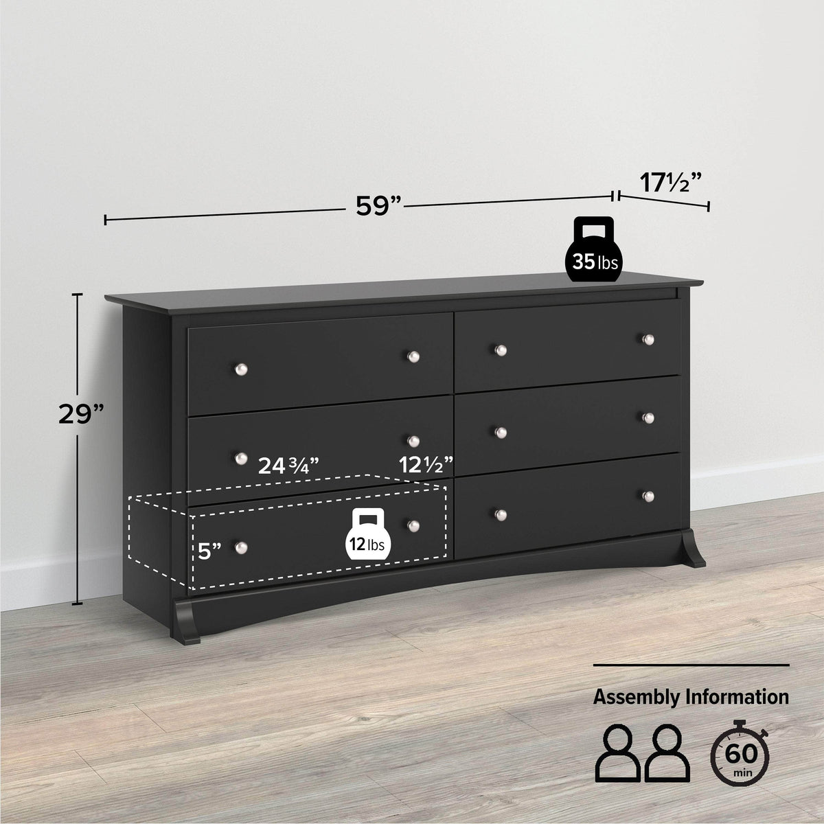 Modubox Sonoma 6 Drawer Dresser, image 9