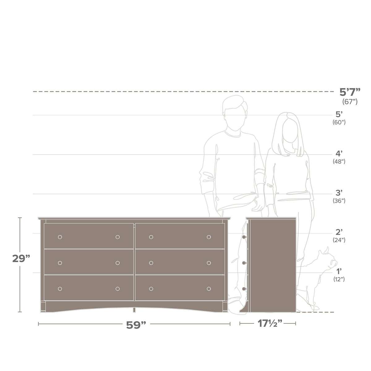 Modubox Sonoma 6 Drawer Dresser, image 7