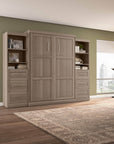 Modubox Pur 115" Queen Size Murphy Wall Bed with 2 Storage Units, image 58