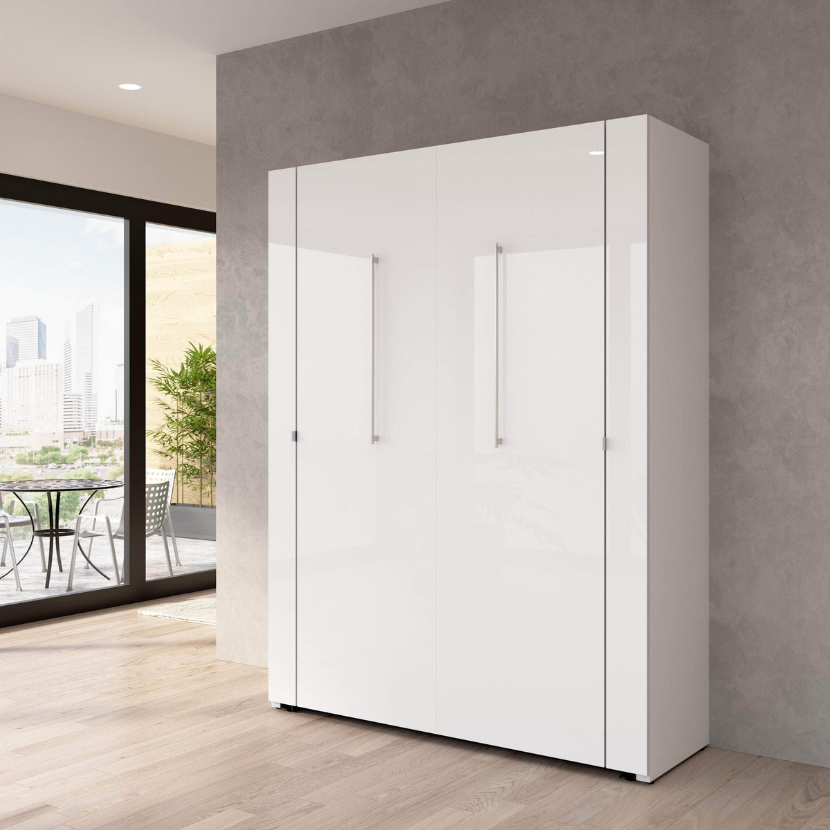 Modubox Avalon 61W Full Murphy Wall Bed in High Gloss White, image 2