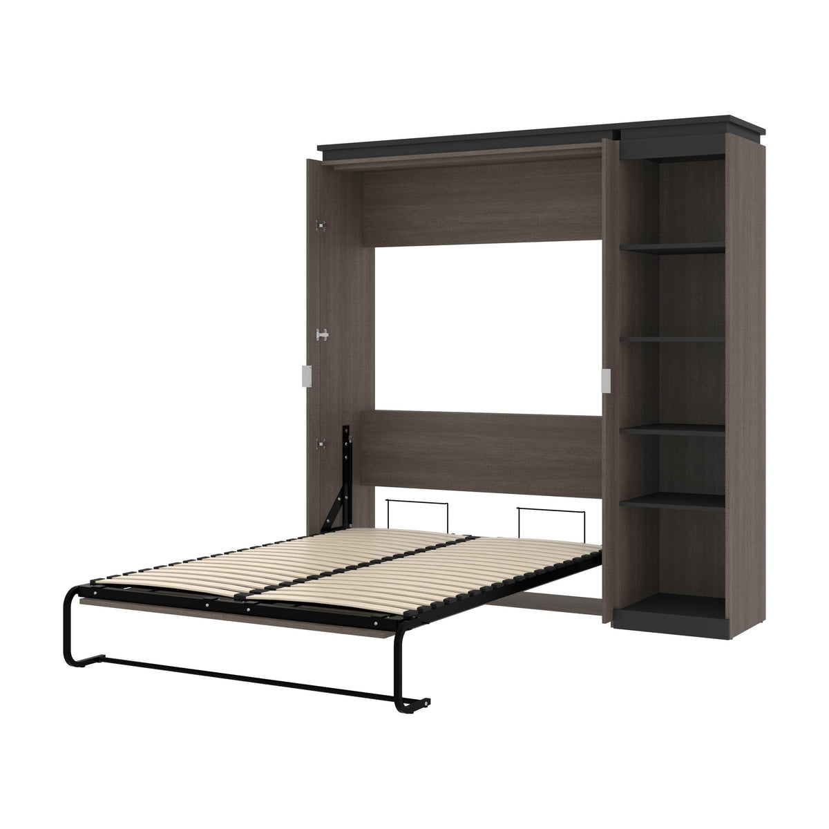 Modubox Orion Full Murphy Wall Bed with Narrow Shelving Unit, image 20