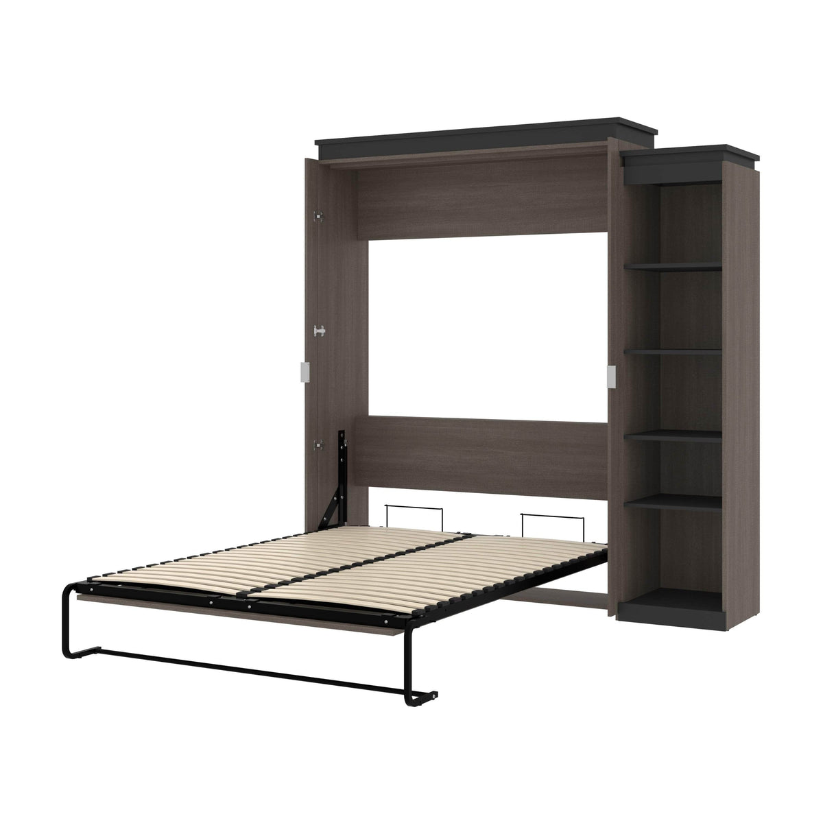 Modubox Orion Queen Murphy Wall Bed with Narrow Shelving Unit, image 20