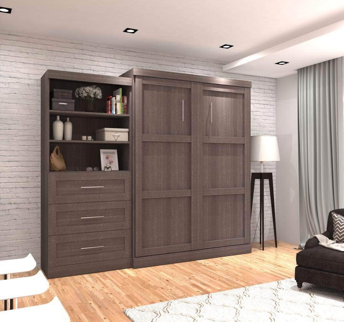 Modubox Pur 101" Queen Size Murphy Wall Bed with Storage Unit, image 1