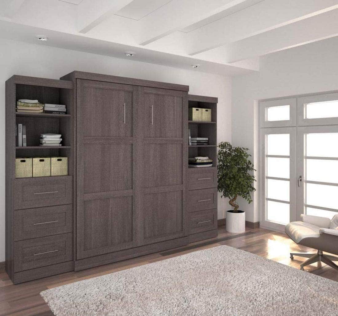 Modubox Pur 115" Queen Size Murphy Wall Bed with 2 Storage Units, image 2
