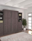 Modubox Pur 115" Queen Size Murphy Wall Bed with 2 Storage Units, image 2