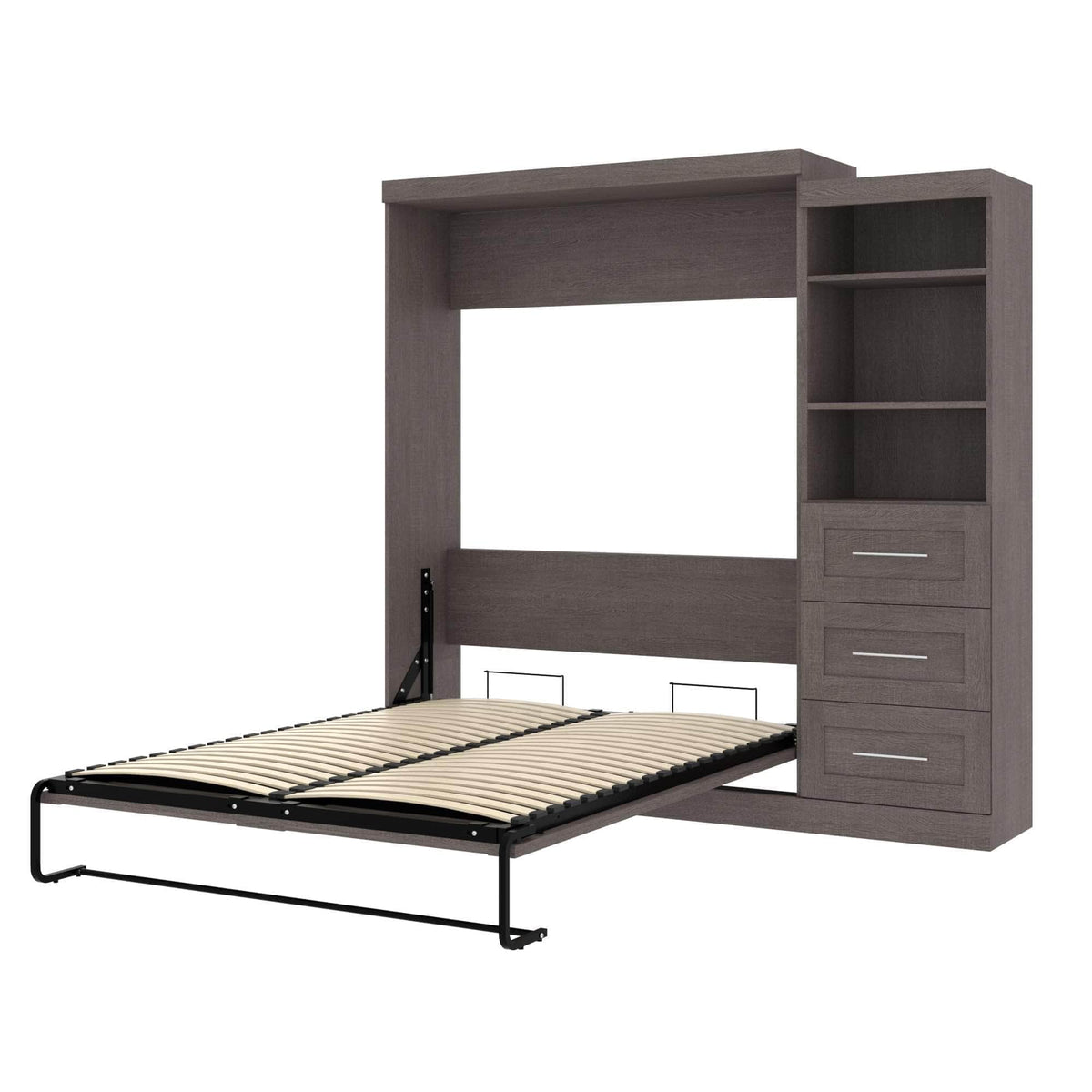 Modubox Pur Queen Murphy Wall Bed and Storage Unit with Drawers (90W), image 4