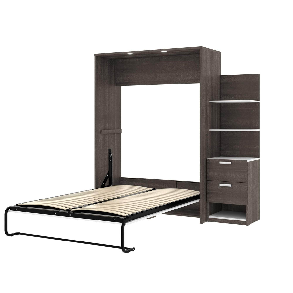 Modubox Cielo Full Murphy Wall Bed with Storage Cabinet (79W), image 10