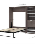 Modubox Cielo Full Murphy Wall Bed with Storage Cabinet (89W), image 17