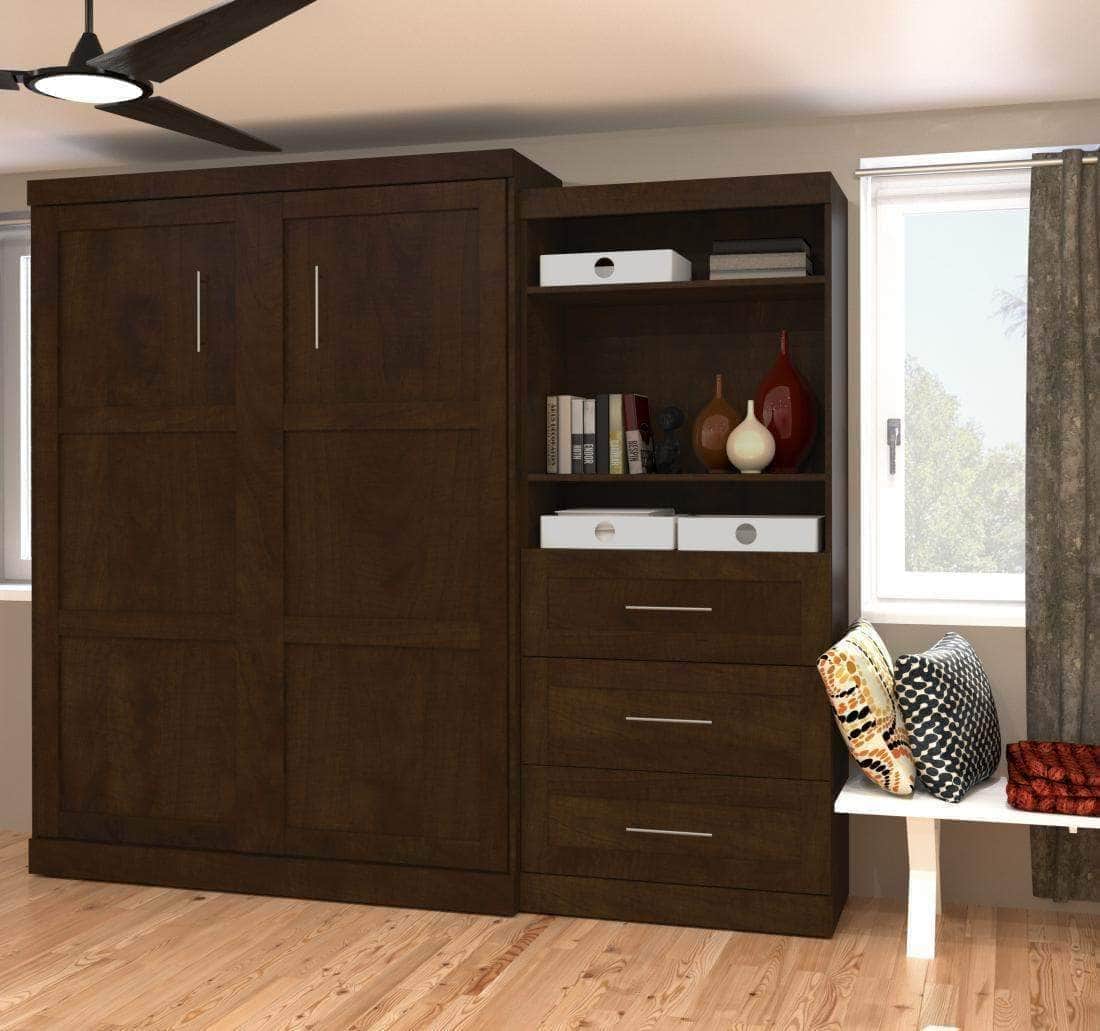 Modubox Pur 101" Queen Size Murphy Wall Bed with Storage Unit, image 3