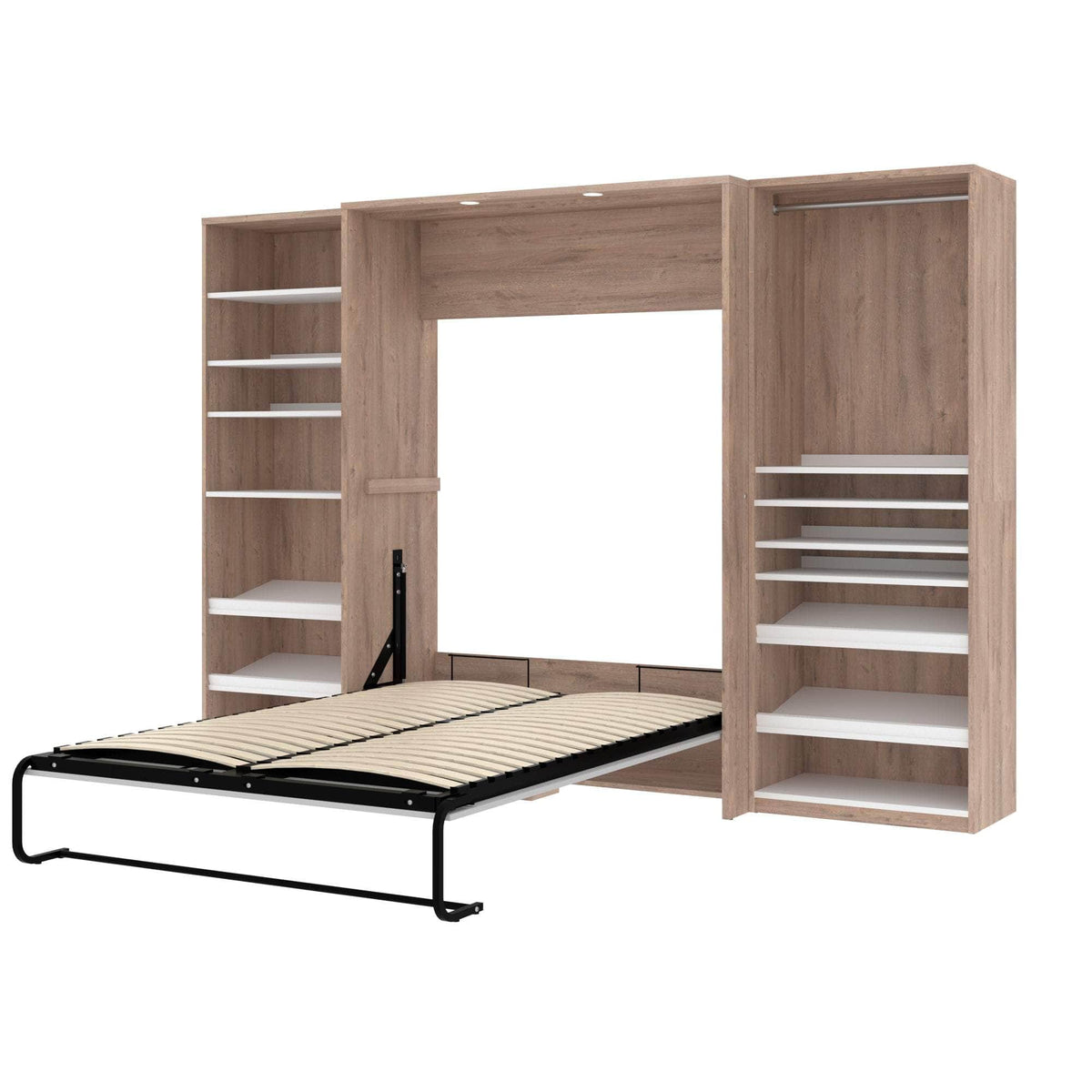 Modubox Cielo Full Murphy Wall Bed with 2 Closet Organizers, image 4