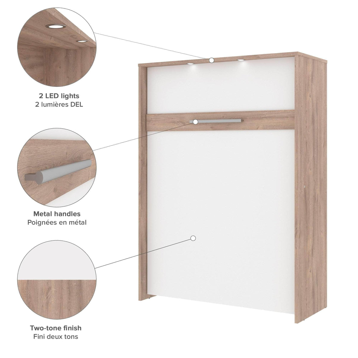 Modubox Cielo Full Murphy Wall Bed with Storage (98W), image 7