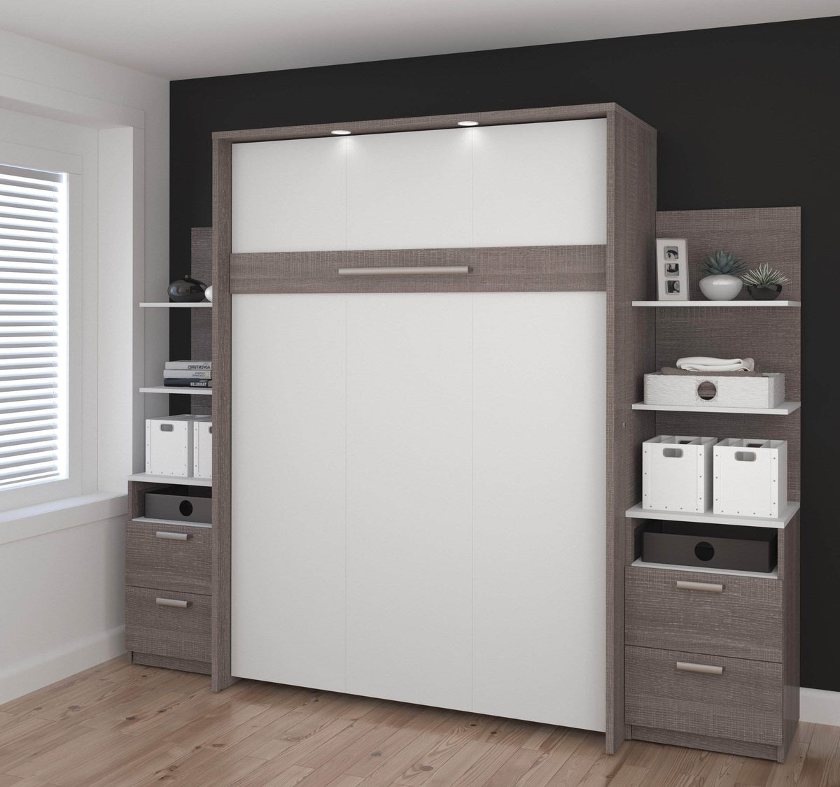 Modubox Cielo Full Murphy Wall Bed with Storage (98W), image 18