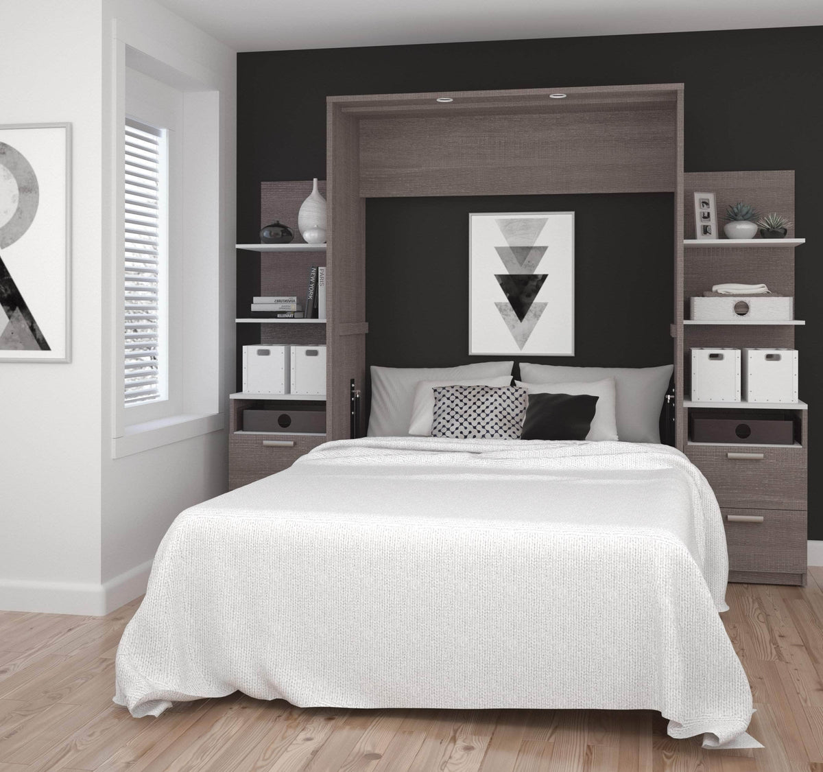 Modubox Cielo Full Murphy Wall Bed with Storage (98W), image 20