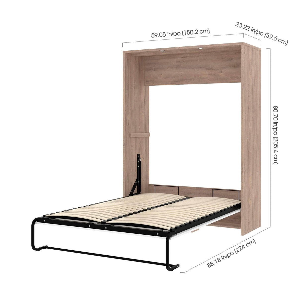Modubox Cielo Full Murphy Wall Bed with Storage (98W), image 9
