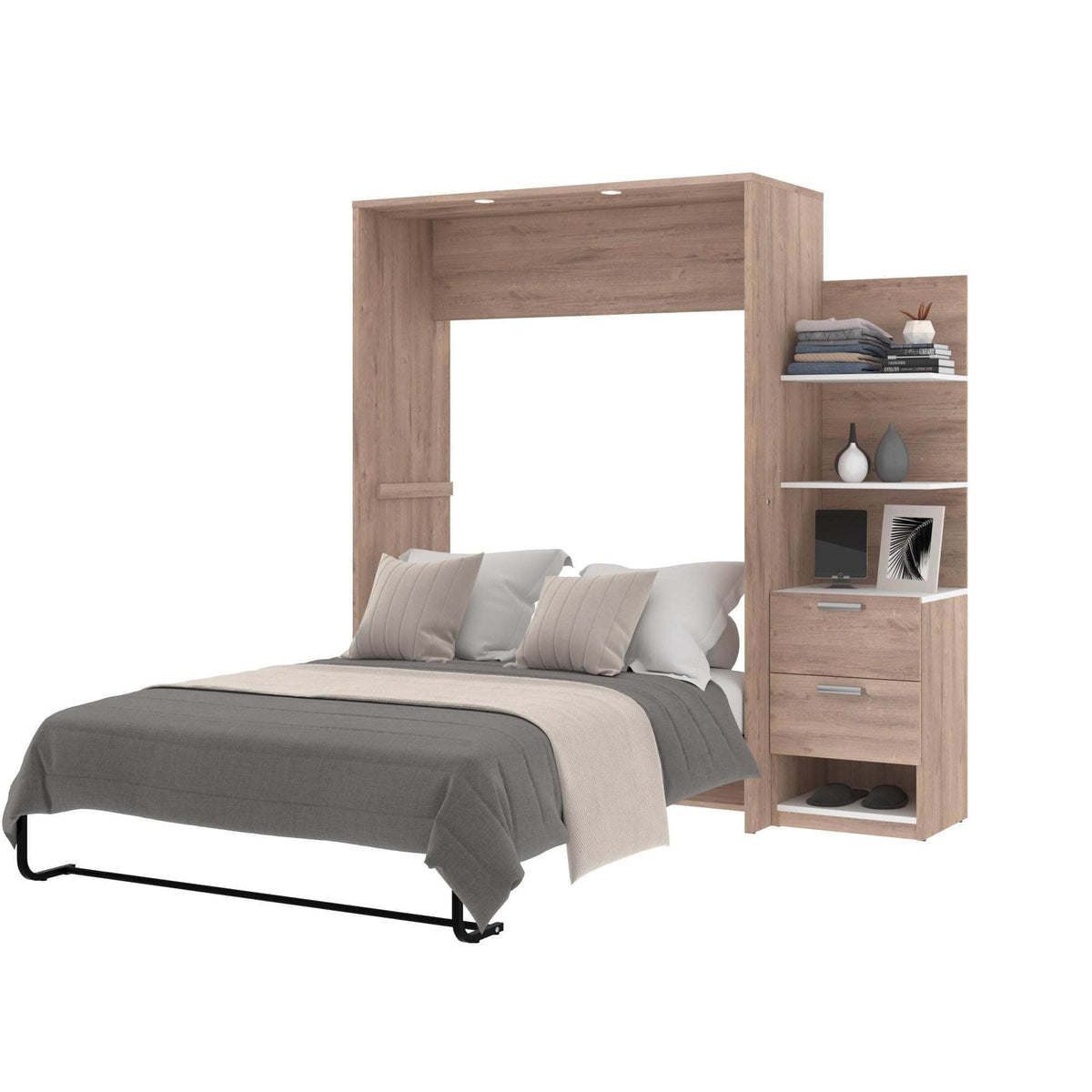 Modubox Cielo Full Murphy Wall Bed with Storage Cabinet (79W), image 5