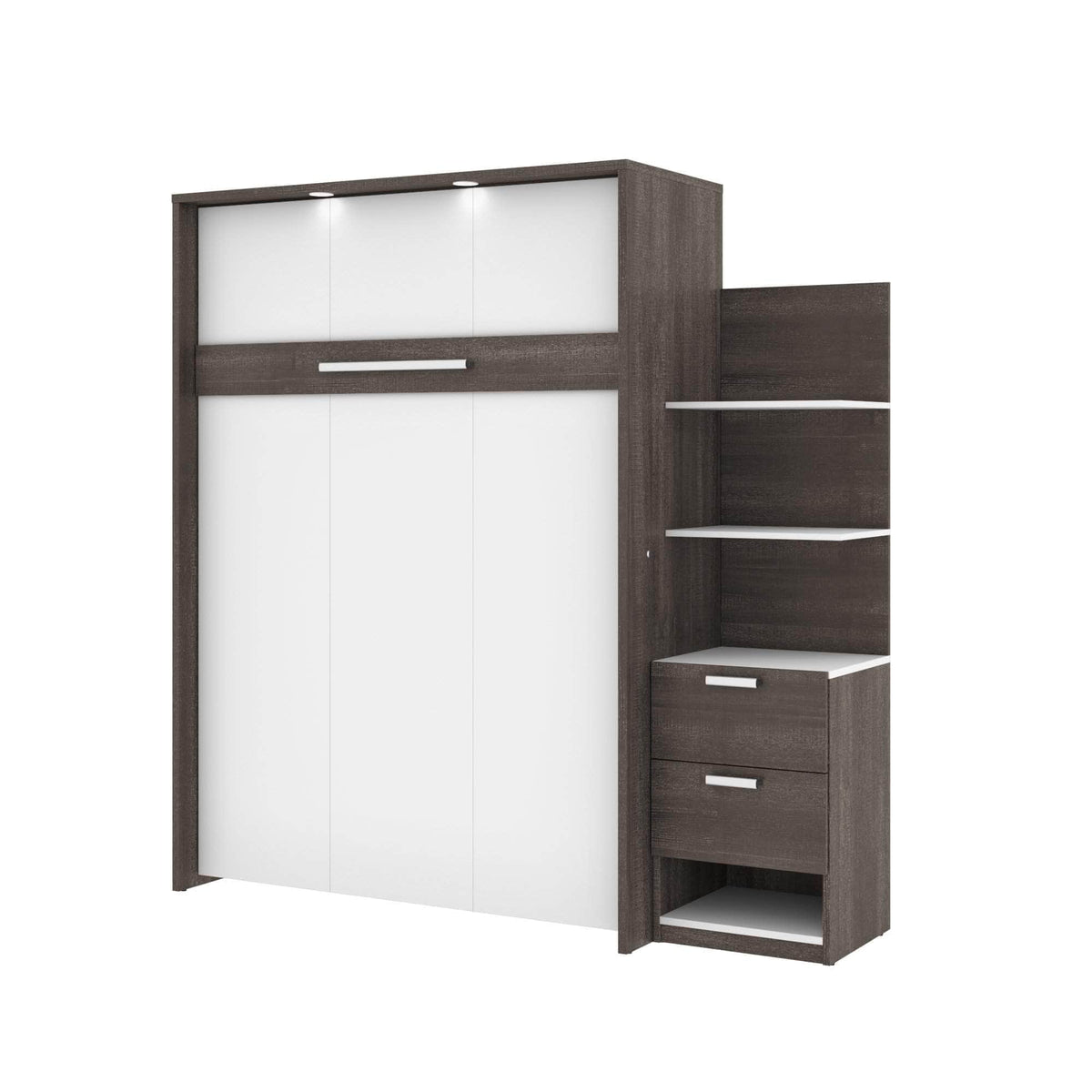 Modubox Cielo Full Murphy Wall Bed with Storage Cabinet (79W), image 7
