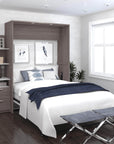 Modubox Cielo Full Murphy Wall Bed with Storage Cabinet (79W), image 9