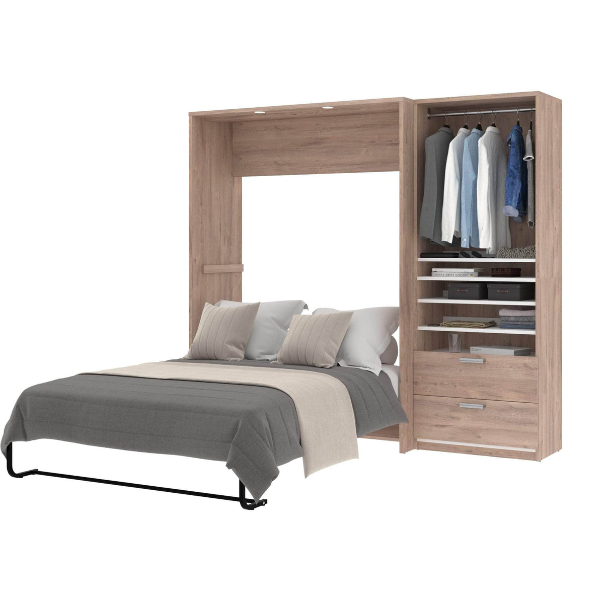 Modubox Cielo Full Murphy Wall Bed with Storage Cabinet (89W), image 5