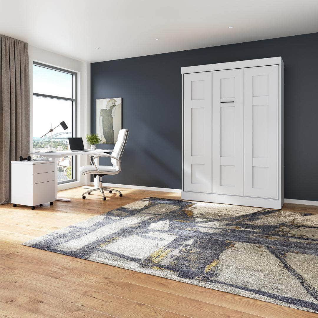 Modubox Edge Full Murphy Wall Bed (60") in White, image 2