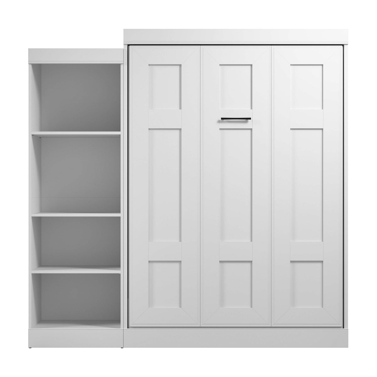 Modubox Edge Full Murphy Wall Bed with Closet Organizer in White, image 4
