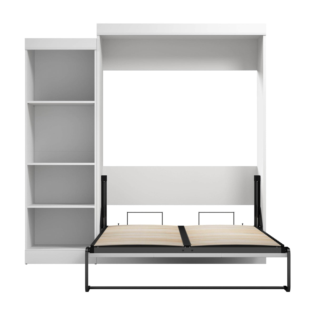Modubox Edge Full Murphy Wall Bed with Closet Organizer in White, image 6
