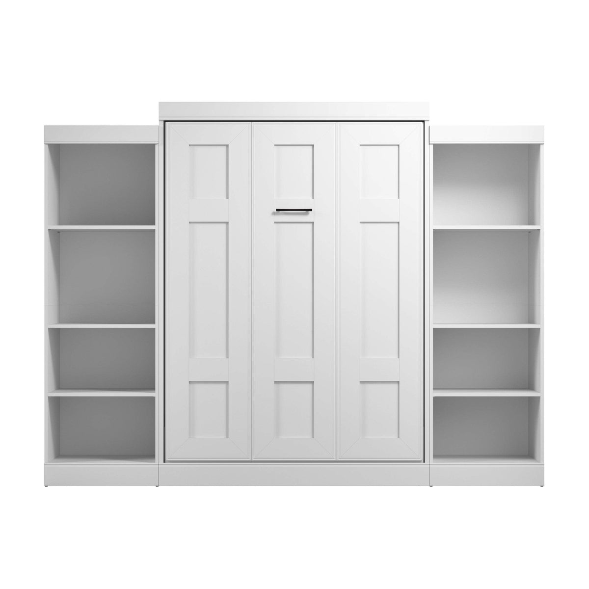Modubox Edge Full Murphy Wall Bed with Closet Organizers in White, image 4