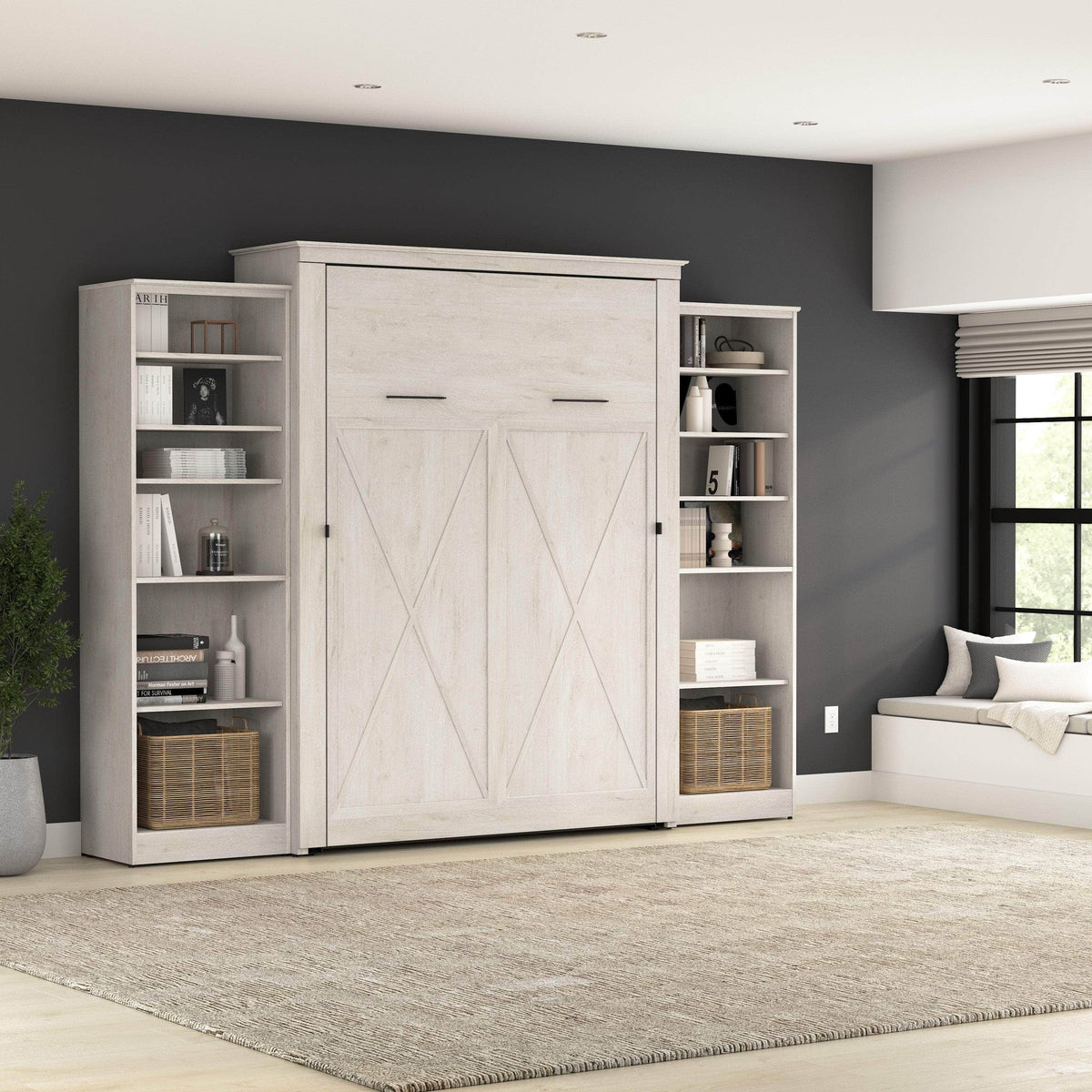 Modubox Key West 119W Queen Murphy Wall Bed with Closet Organizers, image 2