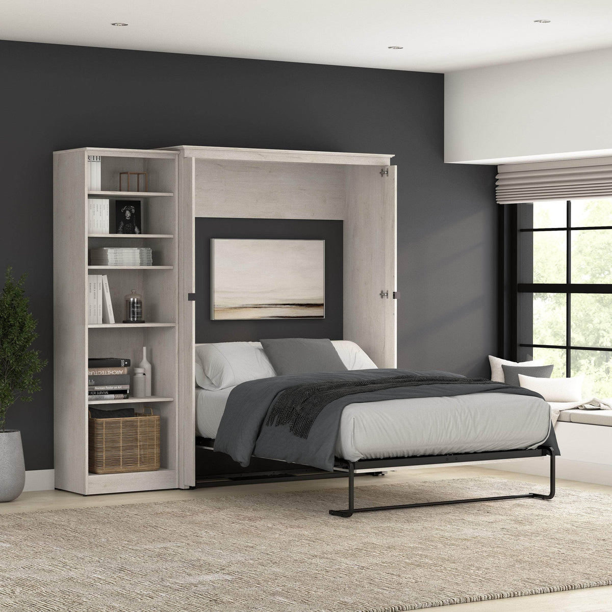 Modubox Key West 87W Full Murphy Wall Bed with Closet Organizer, image 1