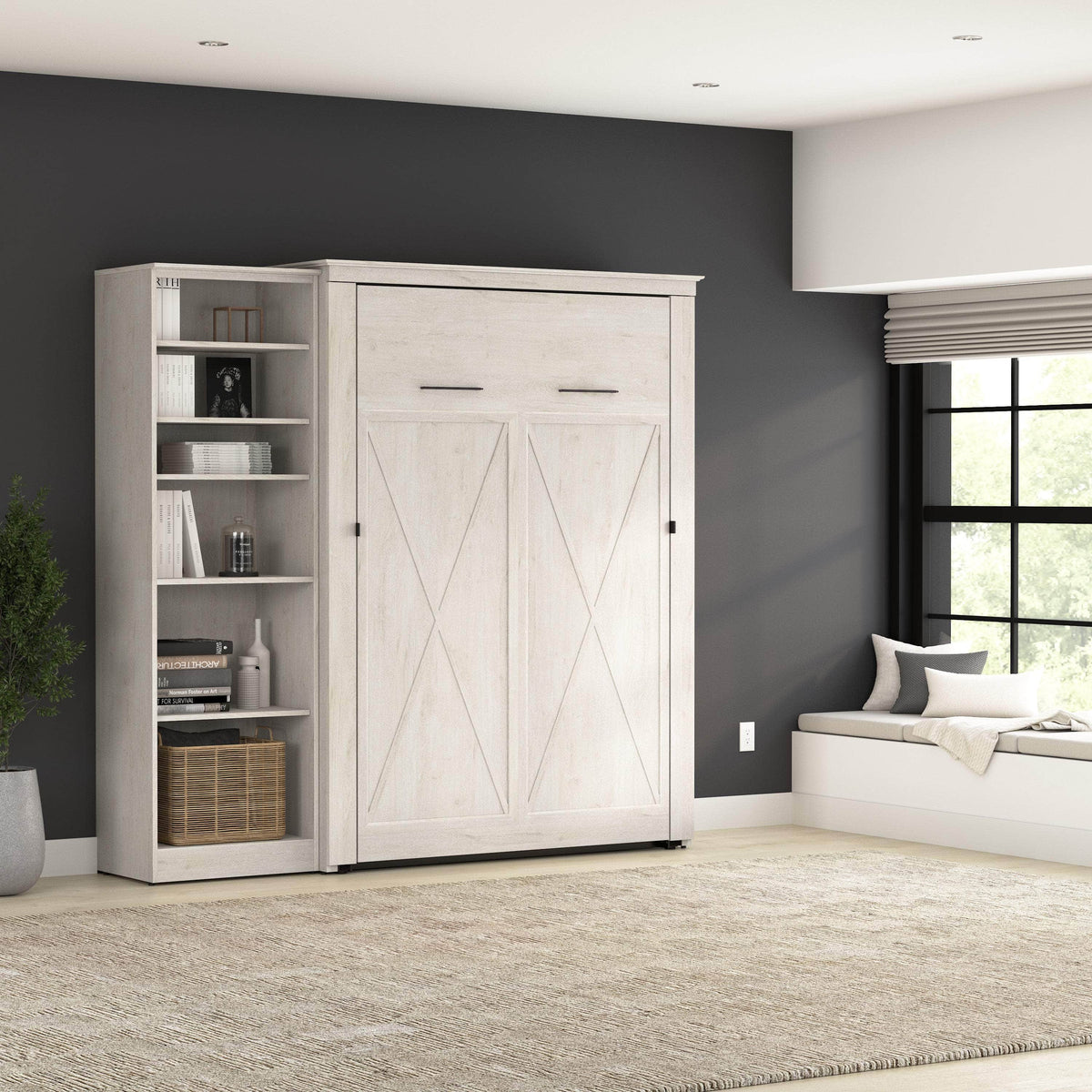 Modubox Key West 87W Full Murphy Wall Bed with Closet Organizer, image 2