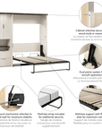 Modubox Lumina Full Murphy Wall Bed and 1 Storage Unit (82“), image 13